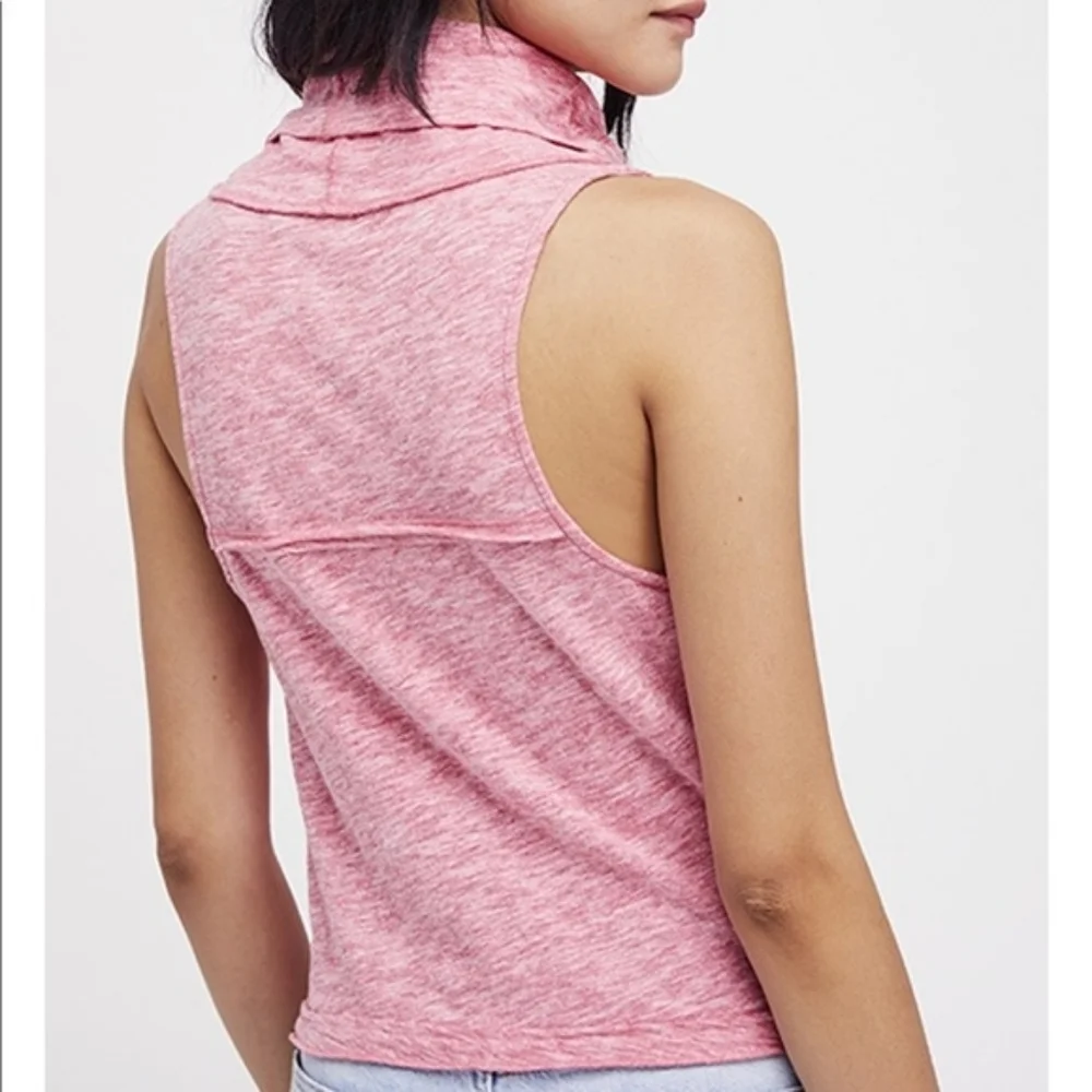 We The Free Flowy Heathered Rose Sleeveless Cowl Neck Tank XS - Picture 3 of 10
